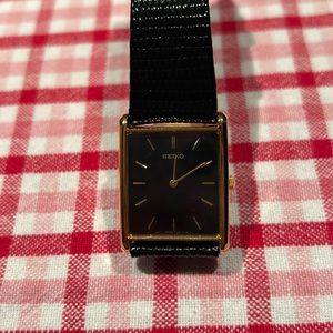Men’s Seiko Original Seiko calf black leather